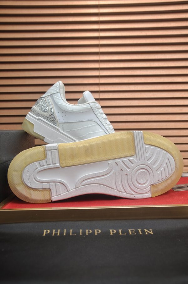 Philipp Plein crystal-embellished low-top leather sneakers