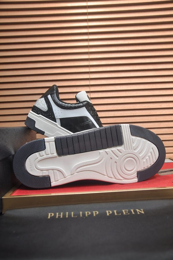 Philipp Plein crystal-embellished low-top leather sneakers