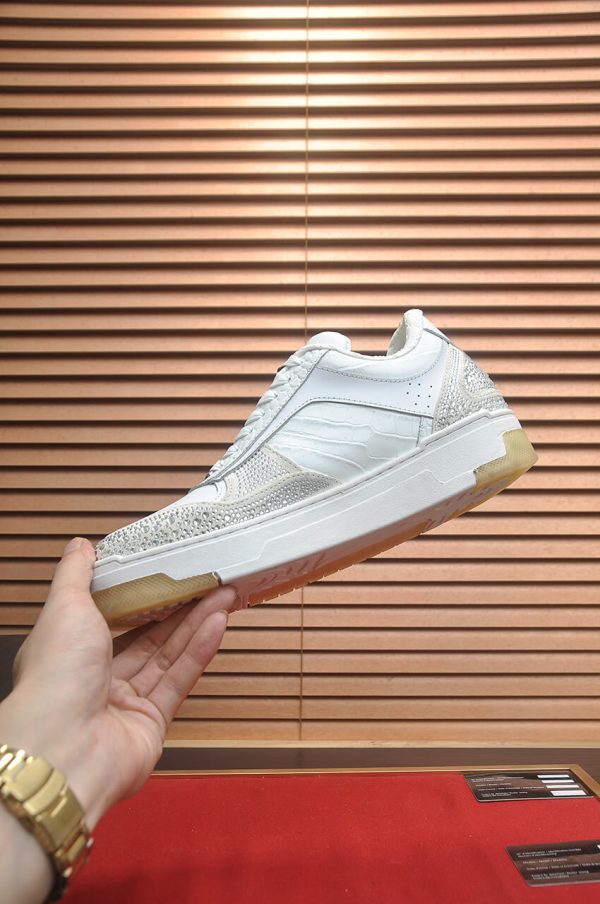 Philipp Plein crystal-embellished low-top leather sneakers