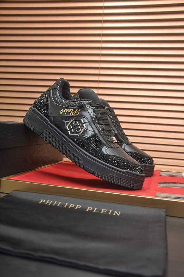 Philipp Plein crystal-embellished low-top leather sneakers