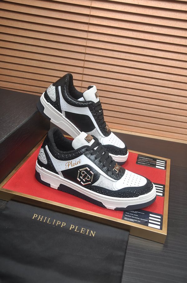 Philipp Plein crystal-embellished low-top leather sneakers