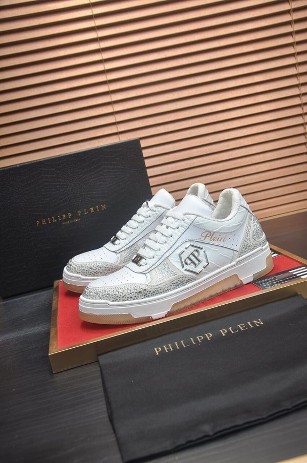 Philipp Plein crystal-embellished low-top leather sneakers