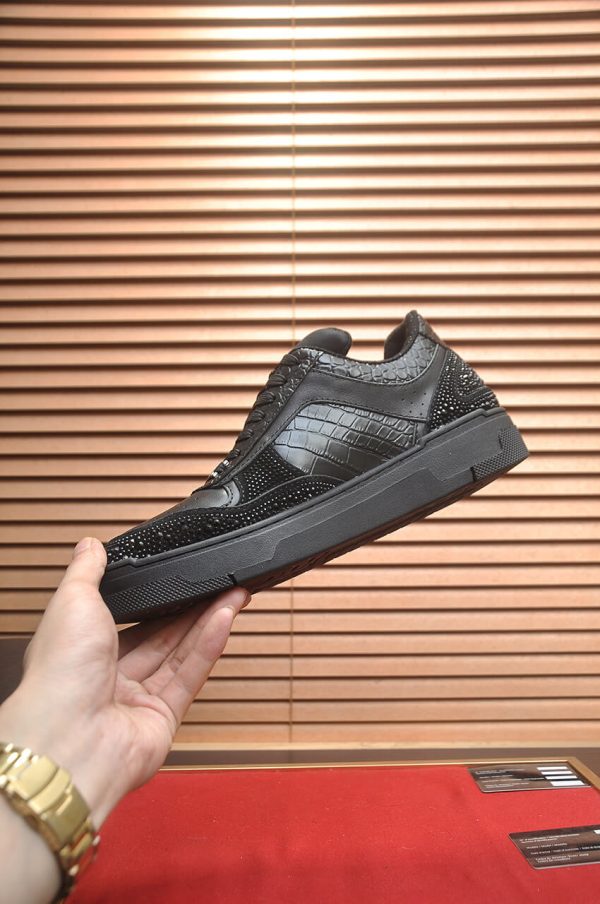 Philipp Plein crystal-embellished low-top leather sneakers