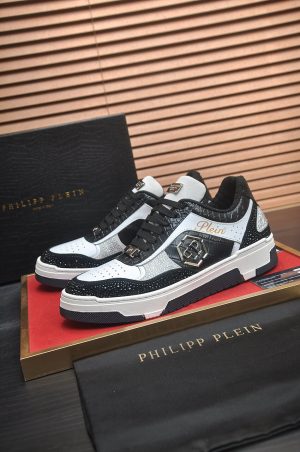 Philipp Plein crystal-embellished low-top leather sneakers