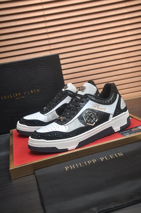 Philipp Plein crystal-embellished low-top leather sneakers