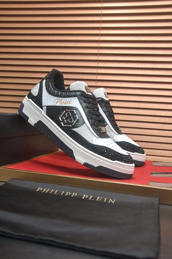 Philipp Plein crystal-embellished low-top leather sneakers