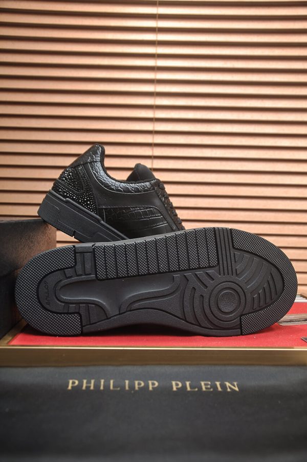 Philipp Plein crystal-embellished low-top leather sneakers