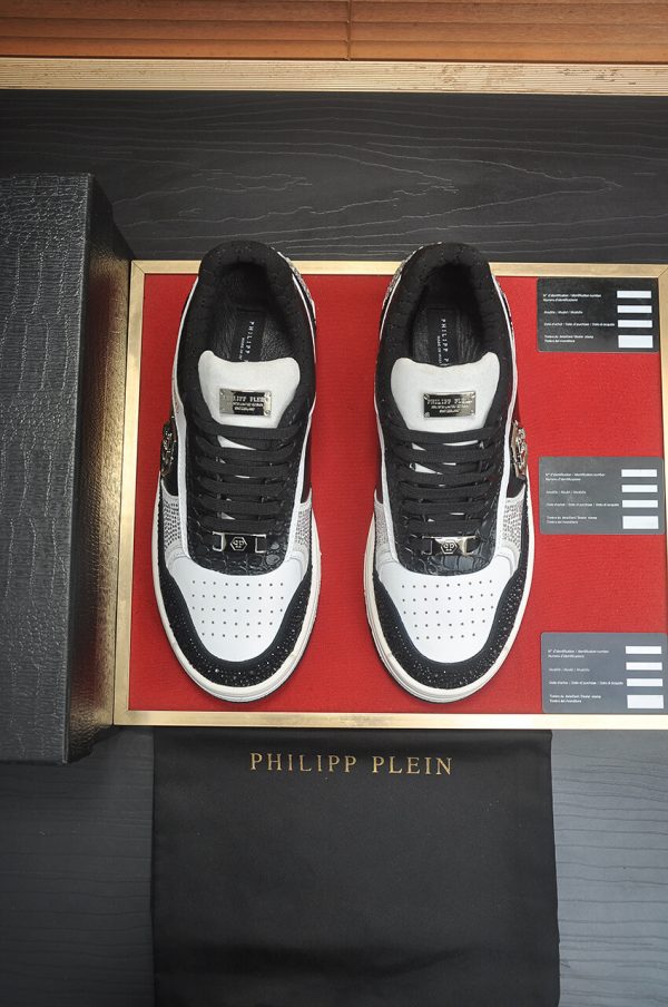 Philipp Plein crystal-embellished low-top leather sneakers