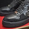 Philipp Plein crystal-embellished low-top leather sneakers