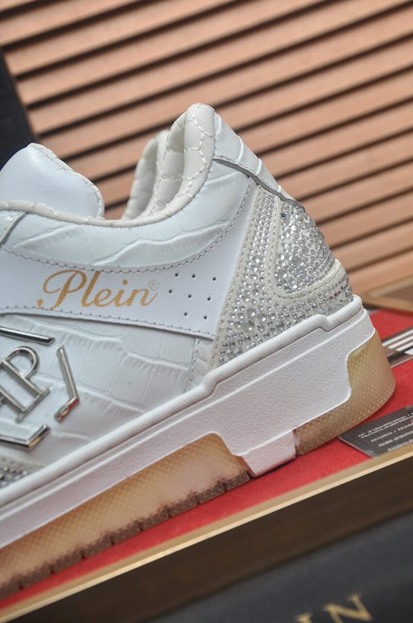 Philipp Plein crystal-embellished low-top leather sneakers