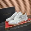 Philipp Plein white real python leather lo-top sneakers.