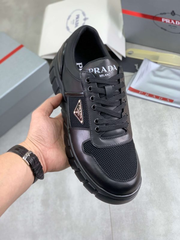 Prada Black Padded Nappa Leather Sneakers (2) Prada Black Padded Nappa Leather Sneakers
