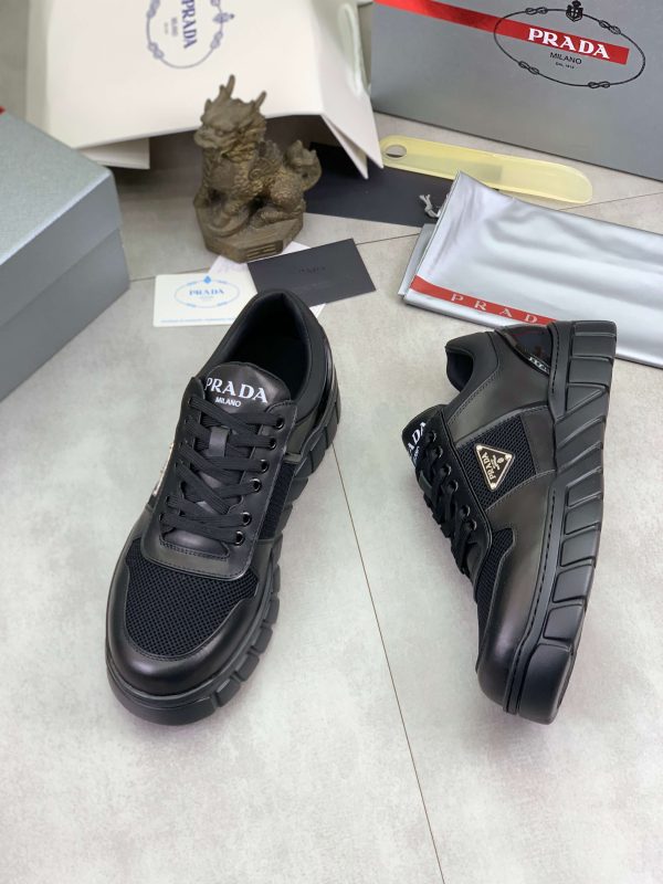 Prada Black Padded Nappa Leather Sneakers (4) Prada Black Padded Nappa Leather Sneakers