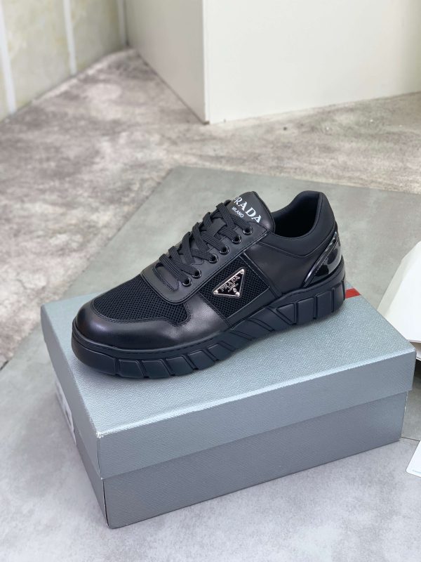 Prada Black Padded Nappa Leather Sneakers (5) Prada Black Padded Nappa Leather Sneakers