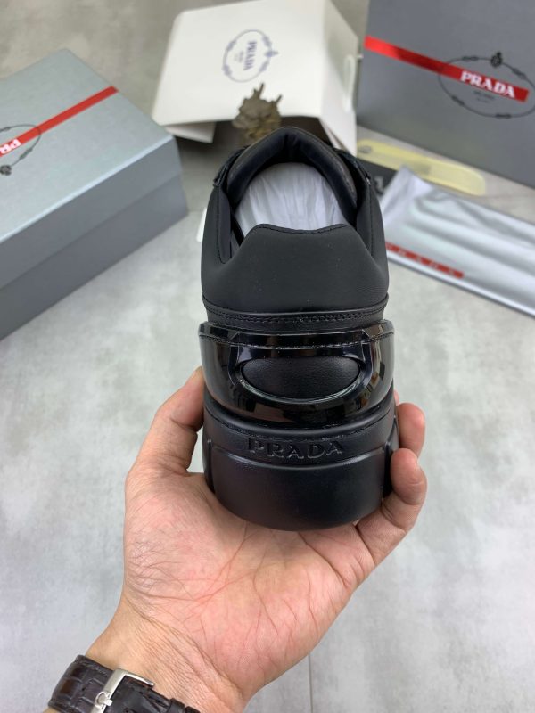 Prada Black Padded Nappa Leather Sneakers (9) Prada Black Padded Nappa Leather Sneakers