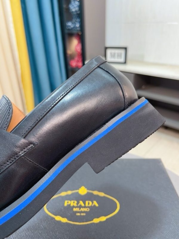 Prada Men's black leather loafers