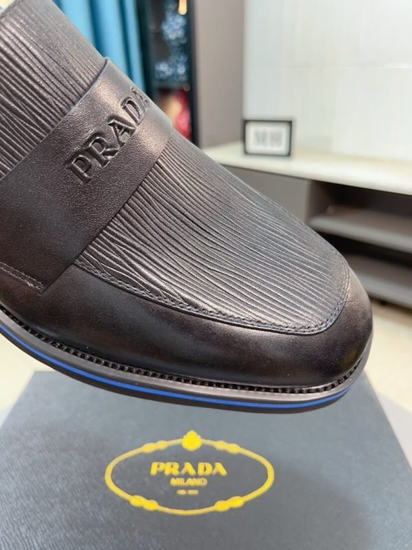 Prada Men's black leather loafers