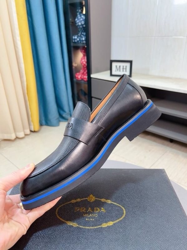 Prada Men's black leather loafers