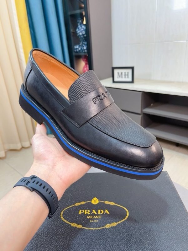 Prada Men's black leather loafers