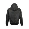 Prada Nappa Leather Raglan Hooded Leather Jacket- Black