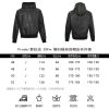 Prada Nappa Leather Raglan Hooded Leather Jacket- Black