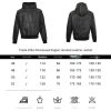 Prada Nappa Leather Raglan Hooded Leather Jacket- Black
