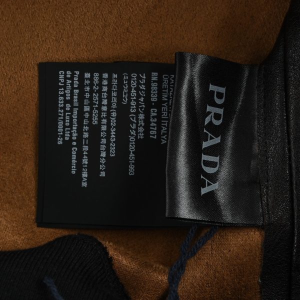 Prada Nappa Leather Raglan Hooded Leather Jacket- Black