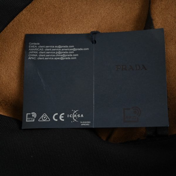 Prada Nappa Leather Raglan Hooded Leather Jacket- Black