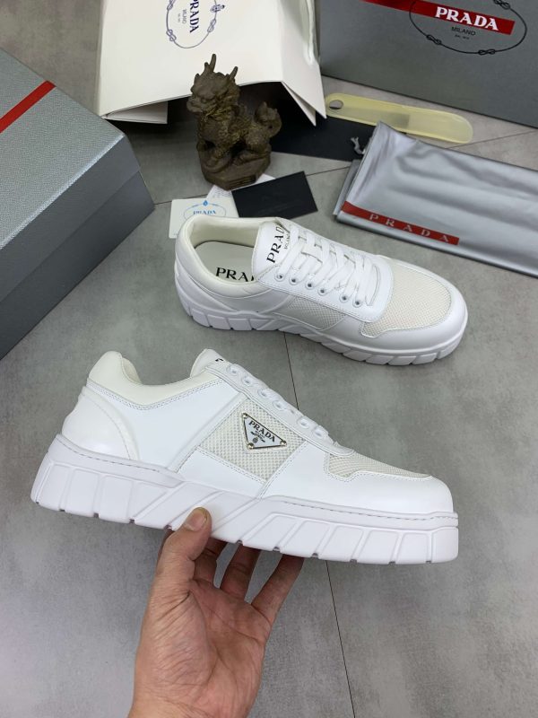 Prada Padded Nappa Leather Sneakers white. (5) Prada Padded Nappa Leather Sneakers white.