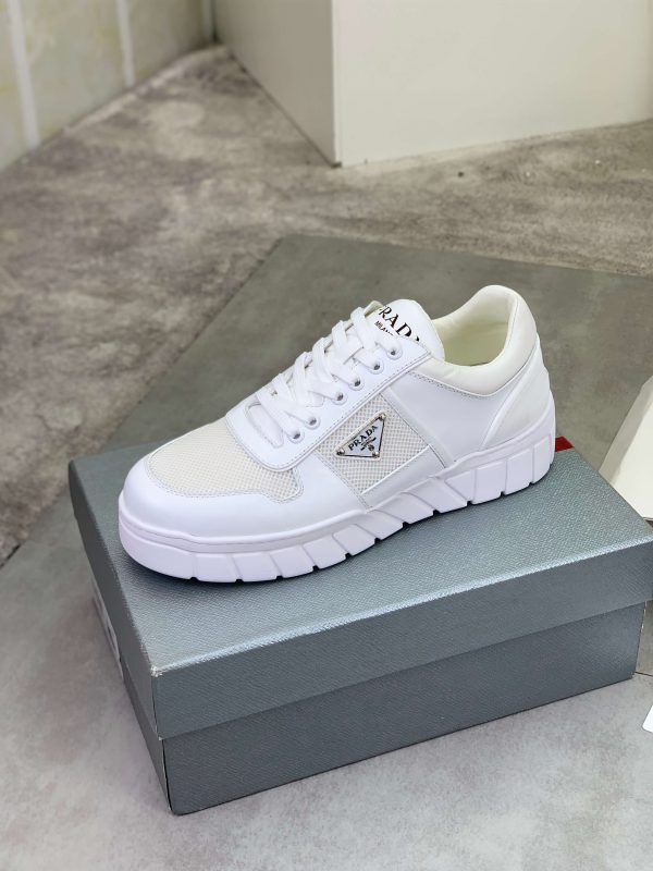 Prada Padded Nappa Leather Sneakers white. (7) Prada Padded Nappa Leather Sneakers white.