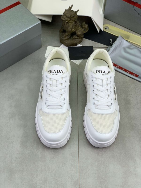 Prada Padded Nappa Leather Sneakers white. (9) Prada Padded Nappa Leather Sneakers white.