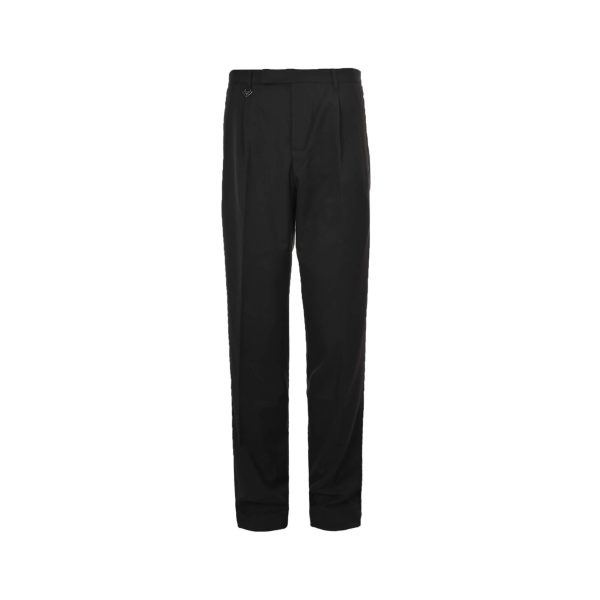 Prada Triangle Logo Zipper Casual Suit Trousers- Black (10) Prada Triangle Logo Zipper Casual Suit Trousers- Black