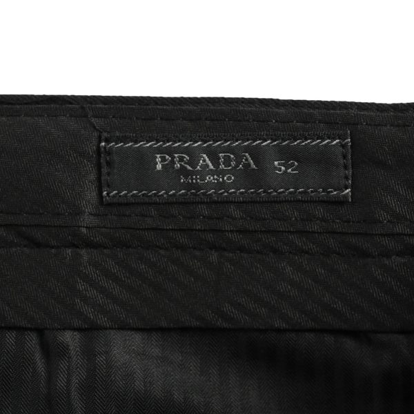 Prada Triangle Logo Zipper Casual Suit Trousers- Black (7) Prada Triangle Logo Zipper Casual Suit Trousers- Black
