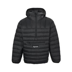 Supreme Micro Down Half Zip Hooded Down Jacket- Black (7) Supreme Micro Down Half Zip Hooded Down Jacket- Black