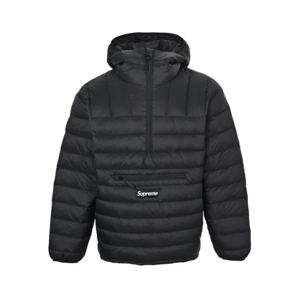 Supreme Micro Down Half Zip Hooded Down Jacket- Black (7) Supreme Micro Down Half Zip Hooded Down Jacket- Black