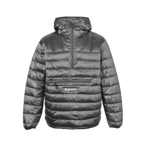 Supreme Micro Down Half Zip Hooded Down Jacket- Grey (5) Supreme Micro Down Half Zip Hooded Down Jacket- Grey