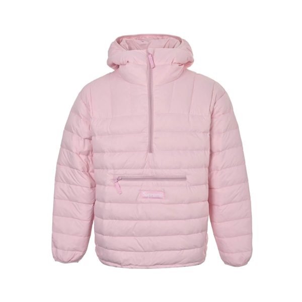 Supreme Micro Down Half Zip Hooded Down Jacket- Pink (5) Supreme Micro Down Half Zip Hooded Down Jacket- Pink