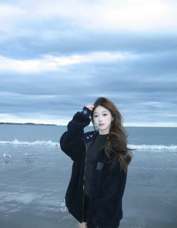 The Louis Vuitton Leather Patch Fleece Blouson Jacket – Black