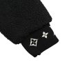 The Louis Vuitton Leather Patch Fleece Blouson Jacket – Black