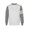 Thom Browne "4-Bar" Stripe Crewneck Sweater- White