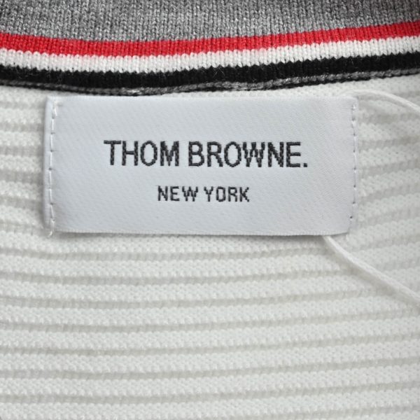 Thom Browne "4-Bar" Stripe Crewneck Sweater- White