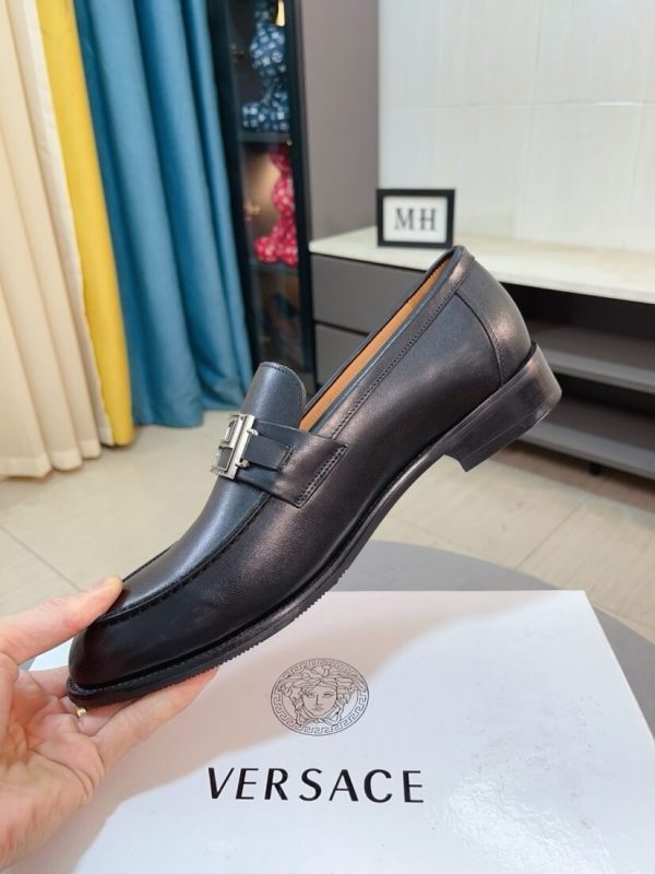 Versace Black leather loafer