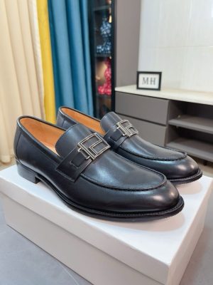 Versace Black leather loafer (7) Versace Black leather loafer