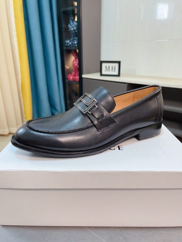 Versace Black leather loafer