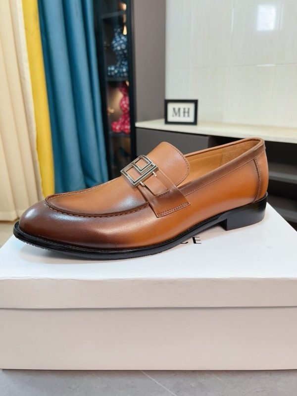 Versace Brown leather loafer