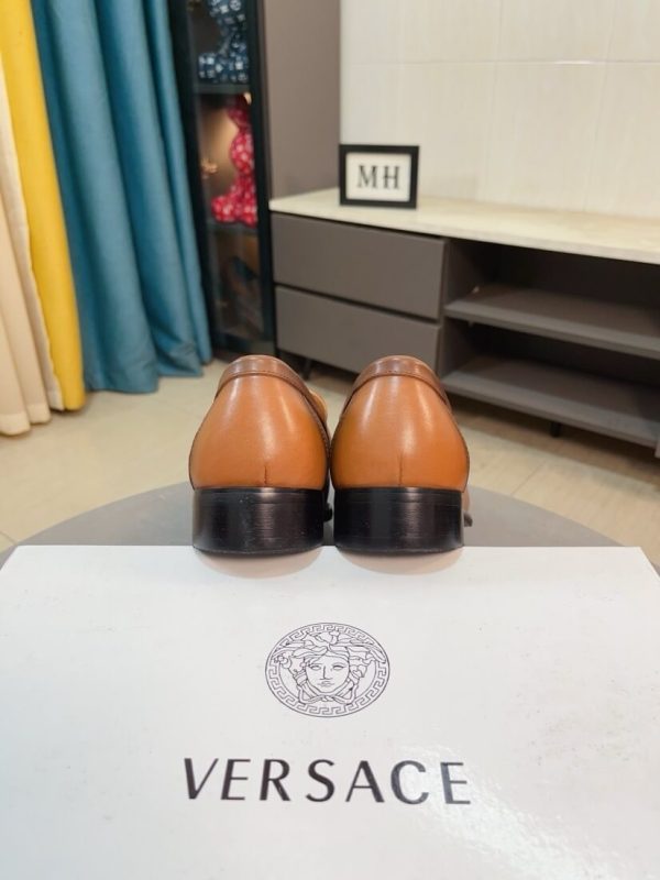 Versace Brown leather loafer