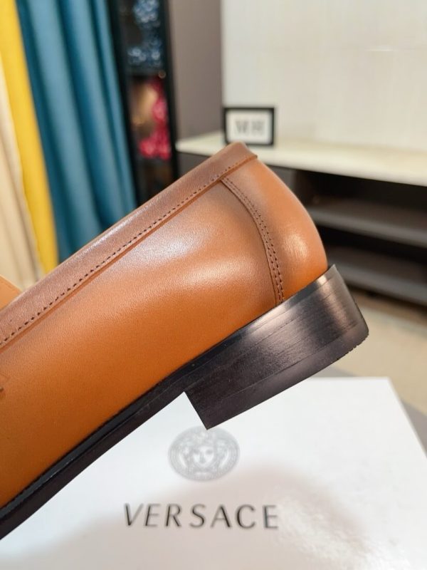 Versace Brown leather loafer