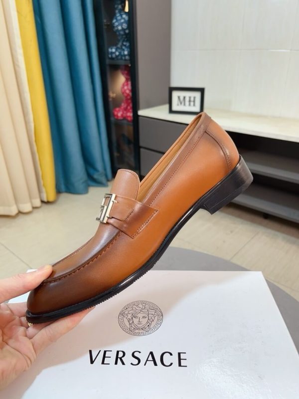 Versace Brown leather loafer