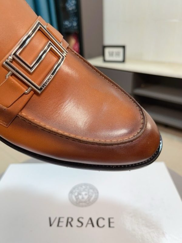 Versace Brown leather loafer