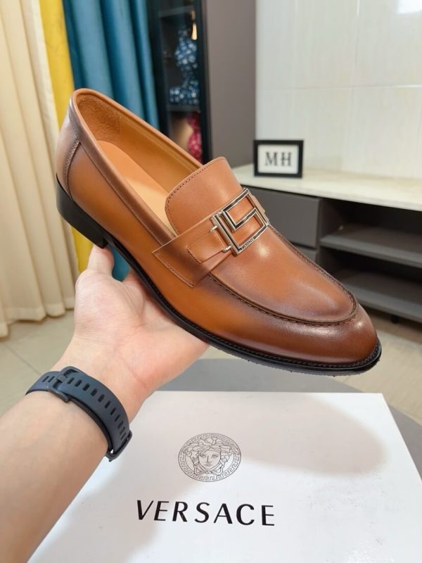 Versace Brown leather loafer